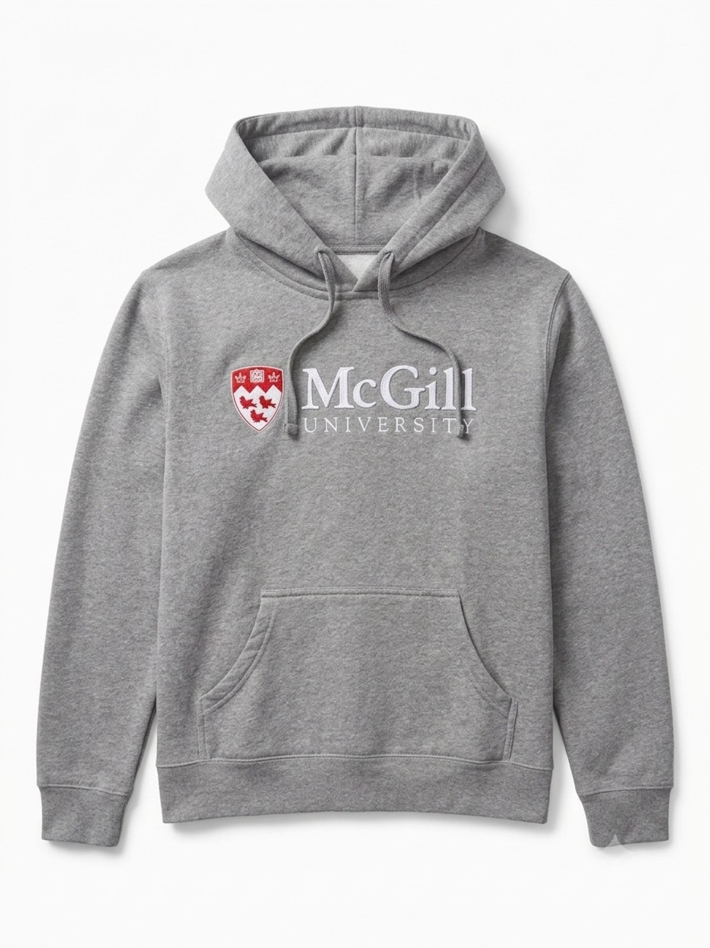 McGill University Grey Fleece Hoodie | Medium